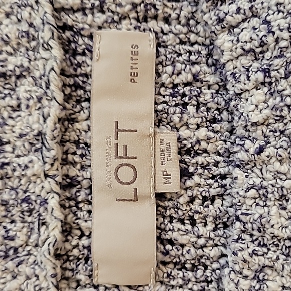 LOFT GRAY MARBLED COTTON PULLOVER CREWNECK SWEATER - Picture 10 of 12